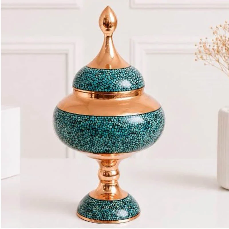 شکلات خوری فیروزه کوبی شده (ارتفاع 32 سانتی متر)