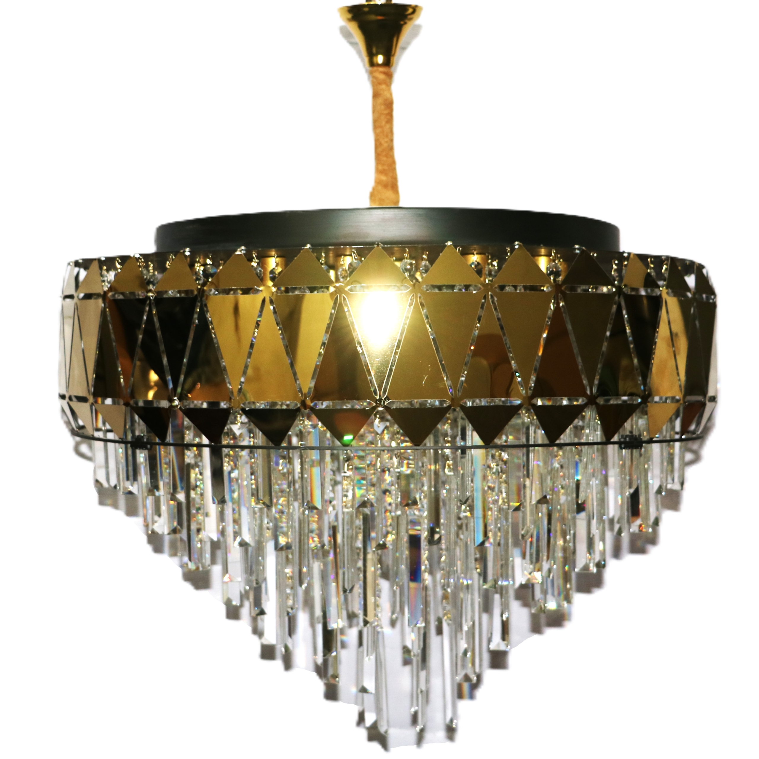 لوستر 20 شعله الماس طلایی  برند ترنج