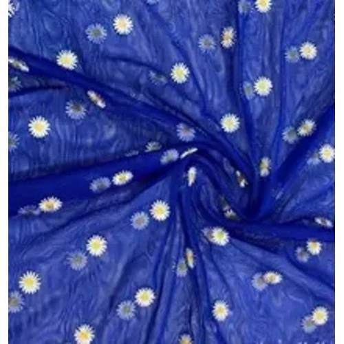 پارچه توری خامه دوزی طرح بابونه