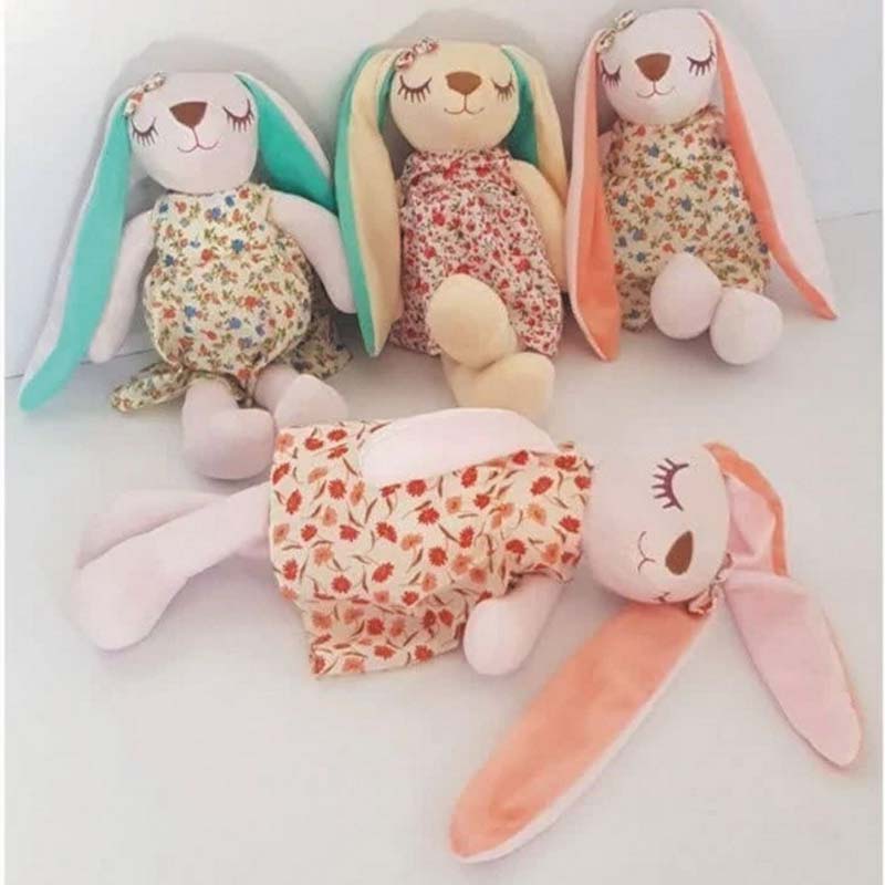 عروسک خرگوش لباس گلی (ارتفاع 45 سانتی متر)