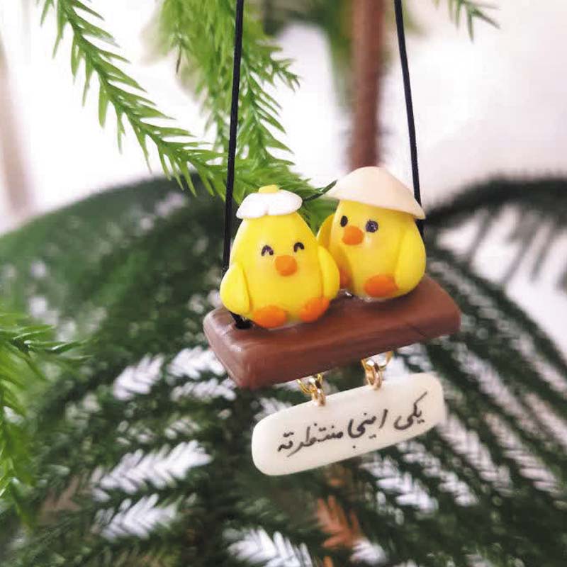 آویز ماشین خمیری طرح دو جوجه