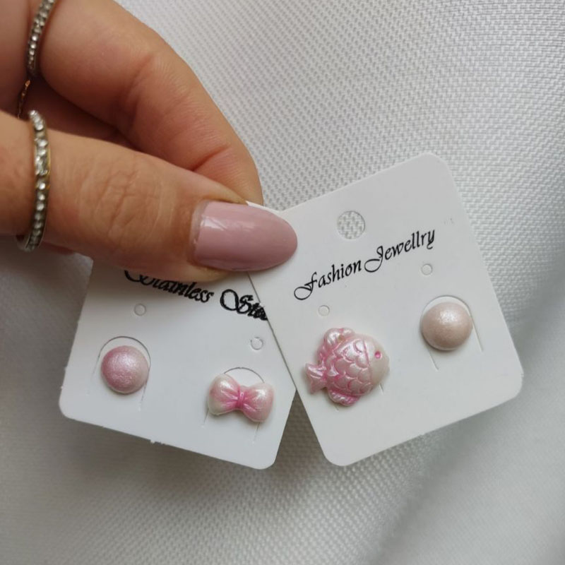 گوشواره طرح ماهی و پاپیون