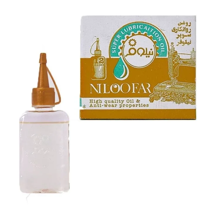 روغن چرخ خیاطی سوپر طلایی نیلوفر (بسته 12عددی)